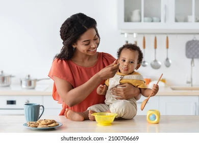 baby weaning caring black mother 260nw 2100706669